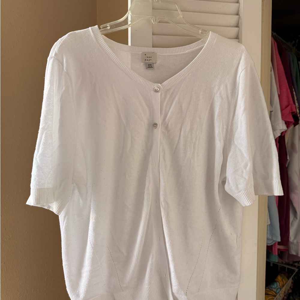 a new day Ivory Button-Up Cardigan
